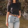 image:imageWomens Belt  CR Leather Belt Women Casual for Jeans Pants Dress  Belts with Gold Buckle for Women FashionTan