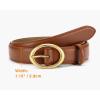 image:imageWomens Belt  CR Leather Belt Women Casual for Jeans Pants Dress  Belts with Gold Buckle for Women FashionTan