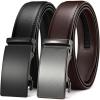 image:imageCHAOREN Leather Ratchet Belt Men 2 Pack  Customizable Fit Effortless Style 35mmBasic BlackDark Brown