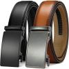 image:imageCHAOREN Leather Ratchet Belt Men 2 Pack  Customizable Fit Effortless Style 35mmBasic BlackWeaven Tan