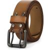 image:imageCHAOREN Work Belts for Men Heavy Duty  15 Full Grain Leather Belt Casual  Fully Adjustable Double ProngClassic Brown