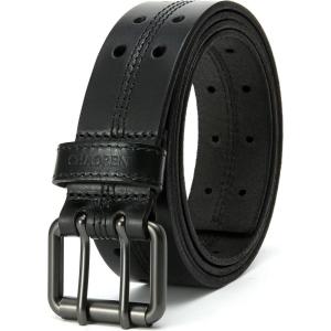 image:imageCHAOREN Work Belts for Men Heavy Duty  15 Full Grain Leather Belt Casual  Fully Adjustable Double ProngCasual Black