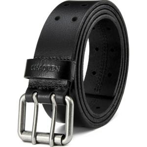 image:imageCHAOREN Work Belts for Men Heavy Duty  15 Full Grain Leather Belt Casual  Fully Adjustable Double ProngCasual Blacksilver