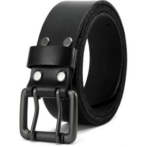 image:imageCHAOREN Work Belts for Men Heavy Duty  15 Full Grain Leather Belt Casual  Fully Adjustable Double ProngClassic Black