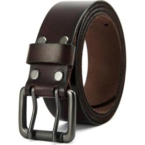image:imageCHAOREN Work Belts for Men Heavy Duty  15 Full Grain Leather Belt Casual  Fully Adjustable Double ProngClassic Dark Brown