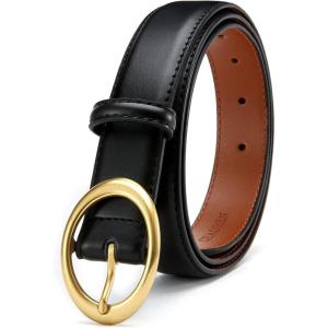 image:imageWomens Belt  CR Leather Belt Women Casual for Jeans Pants Dress  Belts with Gold Buckle for Women FashionBlack