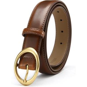 image:imageWomens Belt  CR Leather Belt Women Casual for Jeans Pants Dress  Belts with Gold Buckle for Women FashionBrown