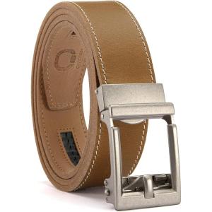 image:imageCHAOREN Ratchet Belts for Men  15 Mens Belt Genuine Leather for Causual Jeans  Customizable Style Versatile FitFull Grain Cognac