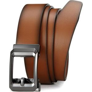 image:imageCHAOREN Ratchet Belts for Men  15 Mens Belt Genuine Leather for Causual Jeans  Customizable Style Versatile FitGenuine Leather Brown