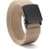 image:imageCHAOREN Nickel Free Web Belt Men  TSA Approved Non Metal Buckle Nylon Belt Travel with Confidence and Ease 38mmKhaki