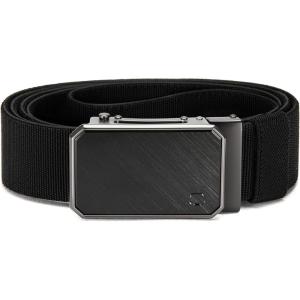 image:imageCHAOREN Mens Ratchet Belt  15 Stretch Nylon Belts for Casual Work Golf  Adjustable Fit for Everyday ComfortBrushed Black  Black