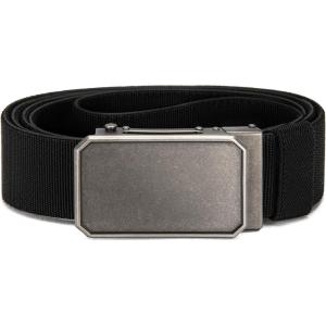 image:imageCHAOREN Mens Ratchet Belt  15 Stretch Nylon Belts for Casual Work Golf  Adjustable Fit for Everyday ComfortVintage Silver  Black