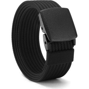 image:imageCHAOREN Nickel Free Web Belt Men  TSA Approved Non Metal Buckle Nylon Belt Travel with Confidence and Ease 38mmBlack