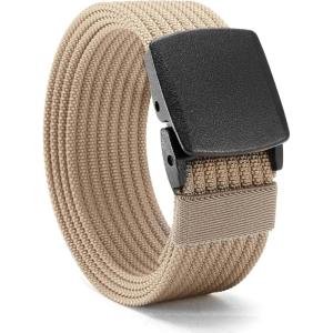 image:imageCHAOREN Nickel Free Web Belt Men  TSA Approved Non Metal Buckle Nylon Belt Travel with Confidence and Ease 38mmKhaki