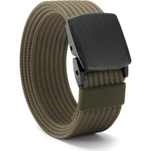 image:imageCHAOREN Nickel Free Web Belt Men  TSA Approved Non Metal Buckle Nylon Belt Travel with Confidence and Ease 38mmOlive