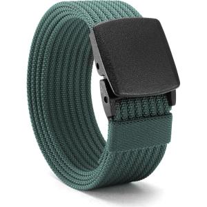 image:imageCHAOREN Nickel Free Web Belt Men  TSA Approved Non Metal Buckle Nylon Belt Travel with Confidence and Ease 38mmTeal