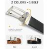 image:imageCHAOREN Reversible Belt Men 1 Piece  125 Leather Dress Belt  Trim to Fit for Elegant StyleBlackOrange Brown