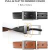 image:imageCHAOREN Reversible Belt Men 1 Piece  125 Leather Dress Belt  Trim to Fit for Elegant StyleBright SliverblackBrown