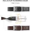 image:imageCHAOREN Reversible Belt Men 1 Piece  125 Leather Dress Belt  Trim to Fit for Elegant StyleDark BrownBlack