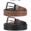 image:imageCHAOREN Reversible Belt Men 1 Piece  125 Leather Dress Belt  Trim to Fit for Elegant StyleLight BrownBlack Width 38mm