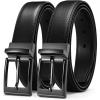 image:imageCHAOREN Reversible Belt Men 1 Piece  125 Leather Dress Belt  Trim to Fit for Elegant StyleClassic BlackTwill Black