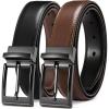 image:imageCHAOREN Reversible Belt Men 1 Piece  125 Leather Dress Belt  Trim to Fit for Elegant StyleCognacBlack
