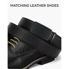 image:imageCHAOREN Leather Ratchet Belt for men 1 38 for Dress Pants  Micro Adjustable Belt Fit EverywhereCarbon Fiber  Black