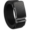image:imageCHAOREN 15 Nylon Ratchet Belts for Men  Adjustable Casual Work Belt with Slide Buckle  Trim to FitCarbon FiberBlack 35mm