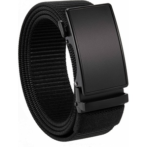 image:imageCHAOREN 15 Nylon Ratchet Belts for Men  Adjustable Casual Work Belt with Slide Buckle  Trim to FitEssential MatteBlack 35mm