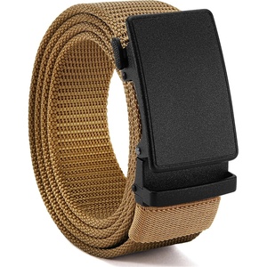 image:imageCHAOREN 15 Nylon Ratchet Belts for Men  Adjustable Casual Work Belt with Slide Buckle  Trim to FitFrosted Matte  Coyote Bronze