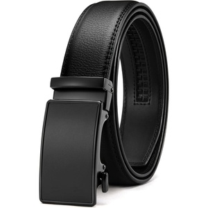 image:imageCHAOREN Leather Ratchet Belt for men 1 38 for Dress Pants  Micro Adjustable Belt Fit EverywhereBasic  Litchi Black