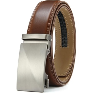 image:imageCHAOREN Leather Ratchet Belt for men 1 38 for Dress Pants  Micro Adjustable Belt Fit EverywhereBrushed  Cognac