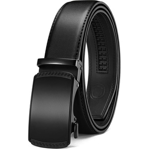 image:imageCHAOREN Leather Ratchet Belt for men 1 38 for Dress Pants  Micro Adjustable Belt Fit EverywhereSmooth Black
