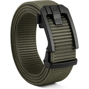 image:imageCHAOREN Ratchet Tactical Belt Men  15 Adjustable Nylon Web Belt  Quick Release for Work EDC Outdoor UseFrosted Matte  Army Green