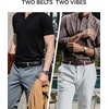 image:imageCHAOREN Leather Dress Belt Men 2 Pack  1 38 Mens Belts for Work Business Casual JeansBlackCognac
