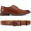 image:imageCHAOREN Leather Dress Belt Men 2 Pack  1 38 Mens Belts for Work Business Casual JeansBrownBlack 32mm