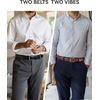 image:imageCHAOREN Leather Dress Belt Men 2 Pack  1 38 Mens Belts for Work Business Casual JeansClassic BlackBrown