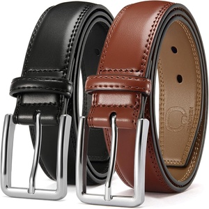 image:imageCHAOREN Leather Dress Belt Men 2 Pack  1 38 Mens Belts for Work Business Casual JeansClassic BlackBrown