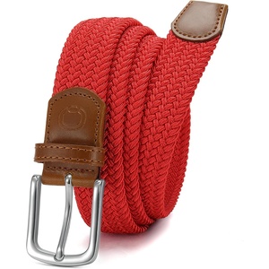 image:imageCHAOREN Mens Belt  Braided Stretch Golf Belt for Men 1 38 Gift for Golf Pants Casual Shorts JeansRed