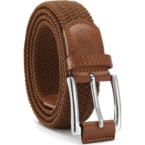 image:imageCHAOREN Mens Stretch Belt  1 38 Elastic Braided Golf Belt for Men  Stretchy Web Fit Summer Casual JeansBrown