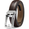 image:imageCHAOREN Mens Dress Belt  Ratchet Belt Leather 1 14 Comfort Click  Perfect Companion to Mens Dress ShoesSilver  Burgundy