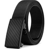 image:imageCHAOREN Nylon Ratchet Belts for Men  Adjustable Web Belt  Automatic Slide Buckle for Casual Golf WorkCarbon Fiber Black
