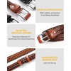 image:imageCHAOREN Mens Braided Leather Belt Casual Woven Leather Belt for Men 35mm Width for Dress Jeans GolfGradient Brown