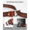 image:imageCHAOREN Mens Braided Leather Belt Casual Woven Leather Belt for Men 35mm Width for Dress Jeans GolfGradient Brown
