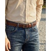 image:imageCHAOREN Mens Braided Leather Belt Casual Woven Leather Belt for Men 35mm Width for Dress Jeans GolfLight Brown