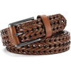 image:imageCHAOREN Mens Braided Leather Belt Casual Woven Leather Belt for Men 35mm Width for Dress Jeans GolfLight Brown