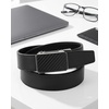 image:imageCHAOREN Ratchet Belt Men  35mm Mens Belt Leather for Casual Jeans  Versatile Fit Customizable StyleCarbon Fiber  Black