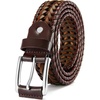 image:imageCHAOREN Mens Braided Leather Belt Casual Woven Leather Belt for Men 35mm Width for Dress Jeans GolfGradient Brown