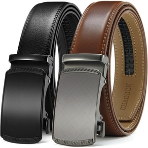 image:imageCHAOREN Mens Belt Leather Ratchet Belt 2 Pack  Customizable Fit Effortless Style 35mmCharcoal Depiction CognacImperial Black