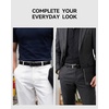 image:imageCHAOREN Leather Dress Belt Men 2 Pack  1 38 Mens Belts for Work Business Casual JeansBlackClassic Black